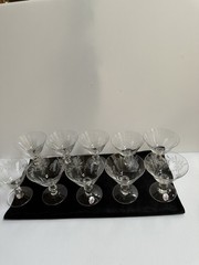 VTG 40s “TOSCANY” CZECHOSLOVAKIA HAND EDGED STEMWARE SET OF 10
