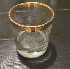 Pasabahce CELLINI CRYSTAL 24K Gold Plated Old Fashion Whiskey Art Of Glass