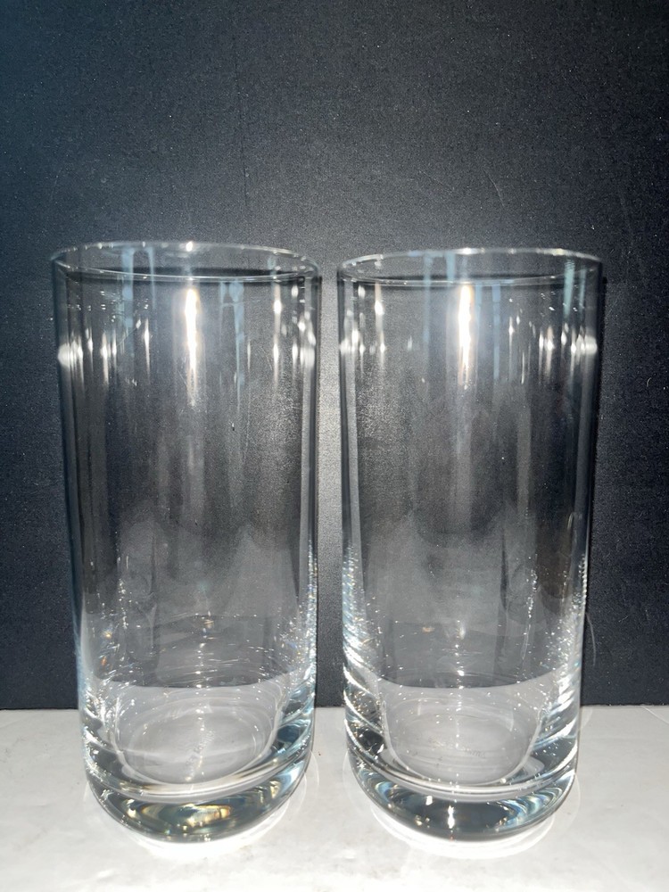 2 Villeroy And Boch Crystal Clear Highballs, 6” H, rounded Bottom, 2 3/4” W