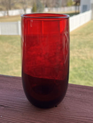Anchor Hocking Royal Ruby Red Roly Poly Flat Iced Tea Tumbler, 5″ Tall, Set of 1