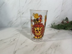 Vintage Hazel Atlas Sour Cream Glass Zoo Safari Jungle Animals Yellow & Orange