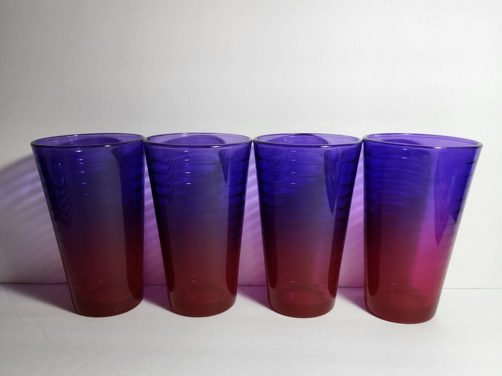 Libbey Ombre Pink/ Purple Set Of 4 Glasses