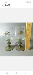 22 K Gold painted Western Wells Fargo Stagecoach Barwear Goblets/Wine Glasses