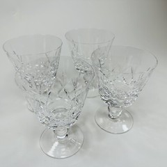 4 Set Stuart England Glengarry 5”T Crystal Water Goblet/Sherbet/Wine Glasses