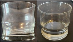 Vintage Clear Glass Whiskey/Rocks Tumbler-Hourglass Shape-Heavy Base 3″ Tall