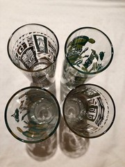 Tikiland Trading Co Tiki Tony Tall Highball Glasses Set of 4 Cocktail Tumblers