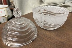 Lovely Frosted Flowers Covered Candy Dish Made in Germany