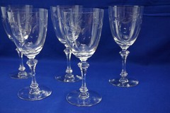 Tiffin Dolores Stem #17453 (5) Water Goblets, 7 3/8″