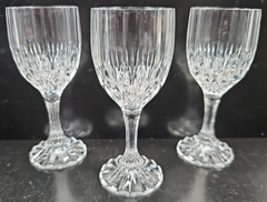 (8) Cristal D’Arques Bretagne Cordial Glasses Set Vintage Small Cut Stemware Lot