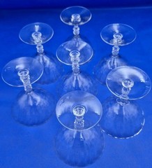 Fosteria Crystal Greenbrier Stem Optic Clear US 3/8″h Low Sherbets Set Of 7