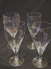 Mikasa Panache Clear Square Bowl 8 1/4″ Iced Tea Glasses Set of 4 Or Water Glass