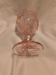 Vintage L.G. Wright Glass Madonna Inn Pink Wild Rose Water Goblet 6.5″