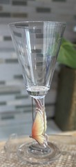 Franz Crystal And Porcelain Fluted Champagne Glass Butterflies Or Papillon