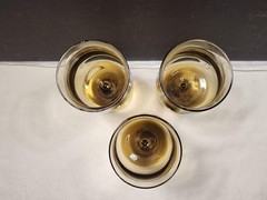 Vintage MCM Libbey TULIP Tawny Smoke Brown 8oz Water Stem Goblets 7 1/4″