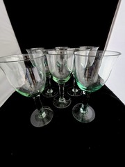 (173) La Mediterranea Recycled glass Goblets made in Spain 9″ tall (8 available)