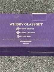 Crown Royal Whisky Glass Set 13pc New 4 Glasses 8 Stones Velvet Bag Gift Barware