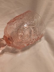 Vintage L.G. Wright Glass Madonna Inn Pink Wild Rose Water Goblet 6.5″