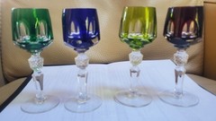 Nachtmann ANTIKA Vodka Shot Cut to Clear Crystal. 4 3/4″Tall. Set of 4