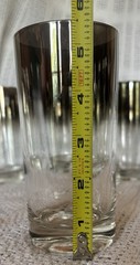 Vintage High Ball Glass Set Of 7 Dorothy Thorpe Style Silver Fade