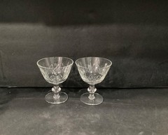 Edinburgh Crystal Criss-Cross Cut Cordial Sherbet Dessert Glasses Set Of 2