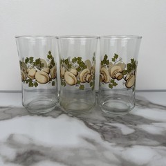 Vintage Set of Three Libbey Franco Mushroom Glasses