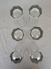 Set of 6 Libbey Duratuff Paneled Heavy Glass Tumbler Made in USA 5 7/8″ tall