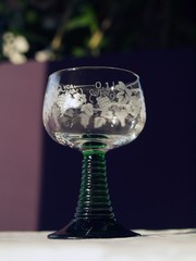 Vintage Luminarc Roemer Wine Glasses Green Beehive Stem Weinlaub 100ml