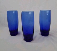Luigi Bormioli Michelangelo Tumbler Cobalt Blue 14 oz Highball Glass Set Of 3