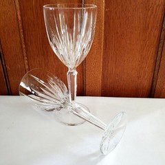 2 Mikasa Icicles Crystal Wine Glasses 7.5″ Ribbed Design