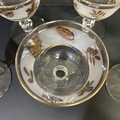 LIBBEY Golden Foliage 4 Oz Vintage Cocktail Glasses, Set of 6.