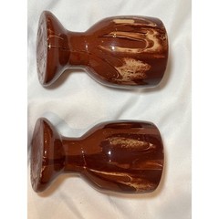 VTG Clays In Calico Pottery 2 Wine Goblets Communion renaissance Fairy Medieval