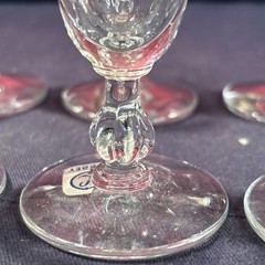 Libbey Rock Sharpe Colonial Heritage 8900 Cut 3003 Stem Crystal Cordials Set 8