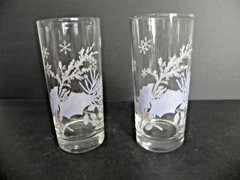 Pfaltzgraff Winter Frost 15 oz Glass Coolers 6.25” – Set of 2 – Discontinued