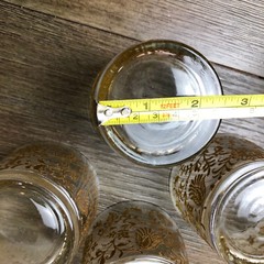 4- Libbey drinking glasses with gold floral print