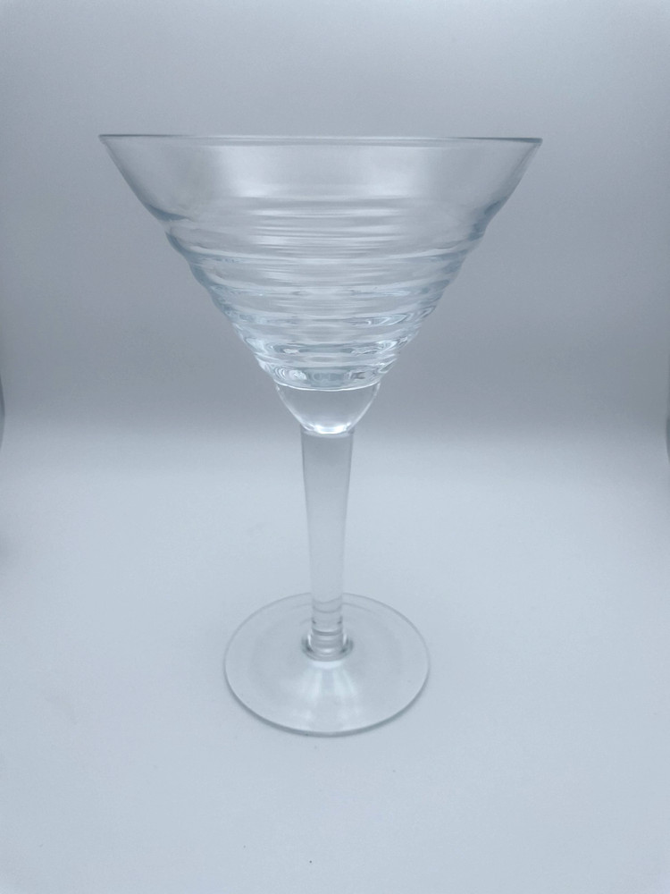 Crate & Barrel Crystal Rhythm Pattern Martini Glass 7″ x 4 3/8″ 10oz Retired B94