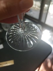 (4) Water goblet 6-5/8″ Glasses, Crystal Baccarat Epron Cut base Signed aft 1936