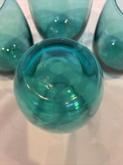 set of four turquoise Roley Poli 5 inch Tumblr glasses