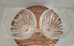 Set Of 2 Lenox Clarity Cut Clear No Trim Crystal Water Goblets 7 3/4″ EUC