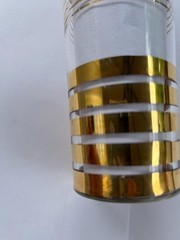 1940’s -50’s Macbeth-Evans Sovereign 22k gold striped tumbler