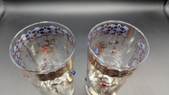 Culver Vgt USA-2- Charm Bracelet Jeweled High Ball glasses MCM