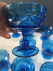 Set of 12 Noritake Perspective Blue Champagne/Tall Sherbet Glasses