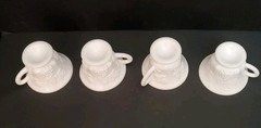 Indiana Glass Company Punch Cup Colony Harvest Grape White Milk Glass 4Pk Vtg