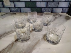 Set Of 6 Towle Crystal Reflections Whiskey Old Fashioned Bar Glasses 4″ Austria