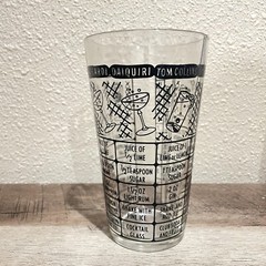 Cocktail Recipe Glass, Bartender Drink Recipe Glass, Vintage Federal Glass