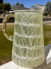 Color Craft Green Spaghetti String 64oz Glass Pitcher Rubber Coated