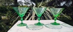 Very Rare Vintage Fry-9 Uranium Green Wine Glass by Fry