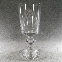Bicentennial Etched/Engraved Crystal Goblet Hand Blown 1976 USA Bald Eagle