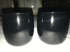 2 ALL BLACK Glass 10oz On the Rocks WHISKEY Old Fashion DRINK Cocktail ROLY POLY