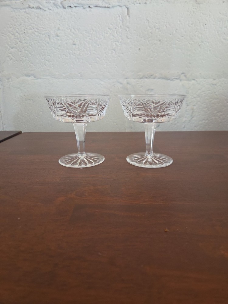 2~Vintage Waterford Clare Champagne Tall Sherbet Sorbet Glasses 4 1/4″ IRELAND