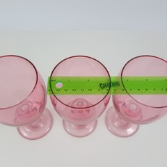 Libbey Premiere Pink Iced Tea Glasses 7″ Stemmed Goblets Set of 3